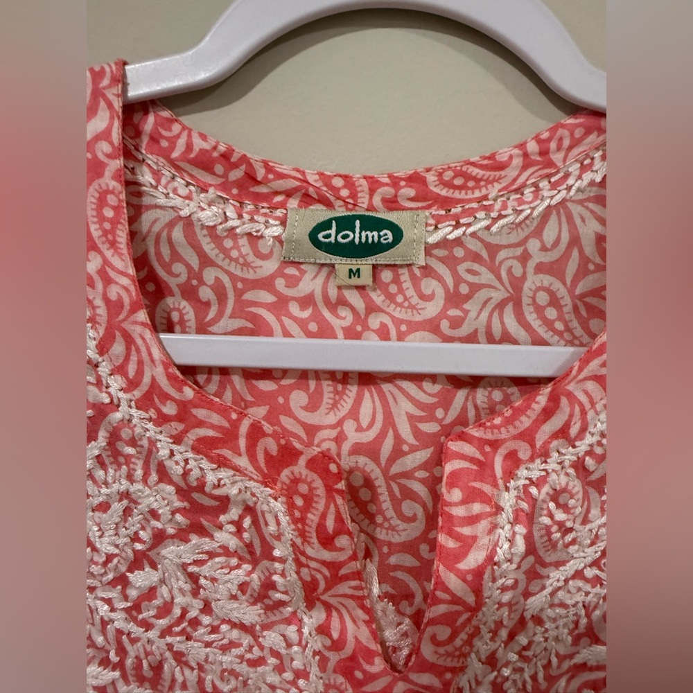 Dolman Pink Embroidered  Embellished Tunic Size Medium 2407 - Picture 8 of 13